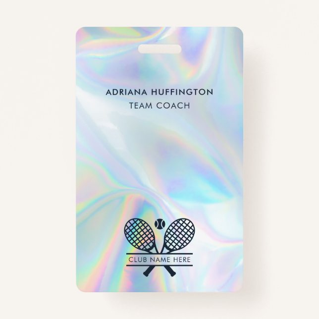 Tennis Club Logo Holographic Employee ID Badge (Front)