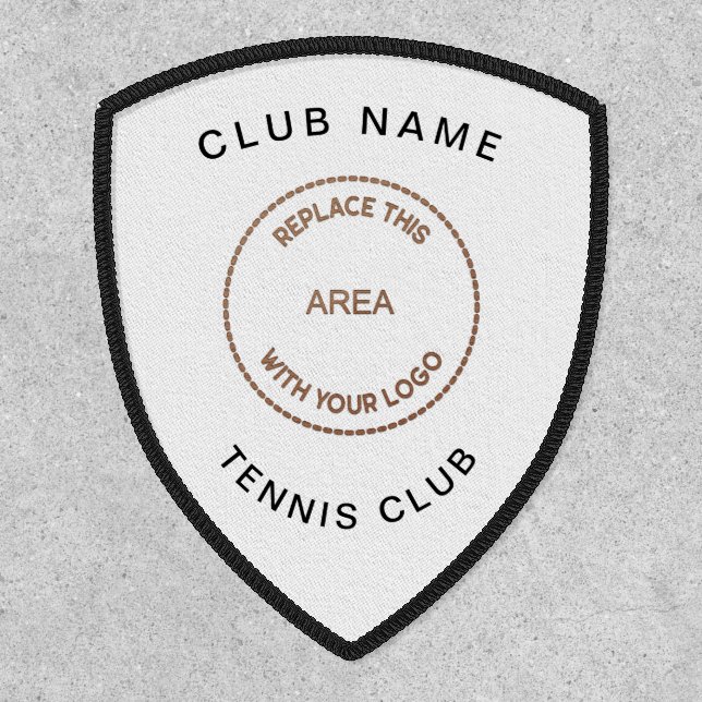 Tennis Club Name Logo Customisable Shield Patch (Front)