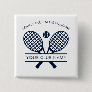 Tennis Club Name Team Coach Any Color Button