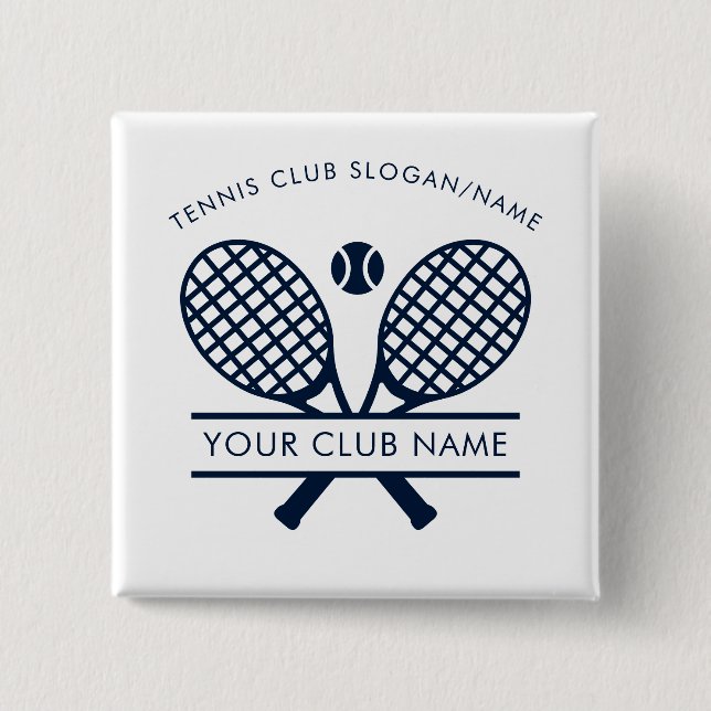 Tennis Club Name Team Coach Any Color Button (Front)