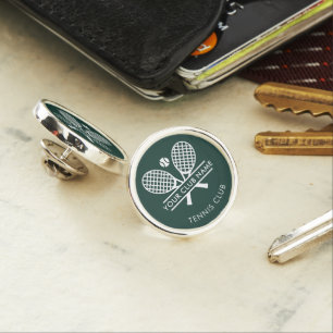 Tennis Club Name Team Logo Green Custom Lapel Pin