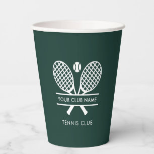 Tennis Club Name Team Players White Logo Paper Cups