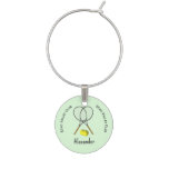 Tennis Club Name with Guests Name For Drinks  Wine Charm