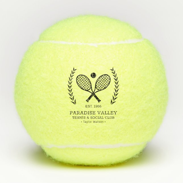 Tennis Club Personalized Tennis Balls (Front)