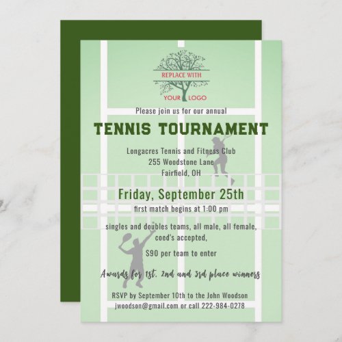 Tennis Club Tournament Logo   Invitation