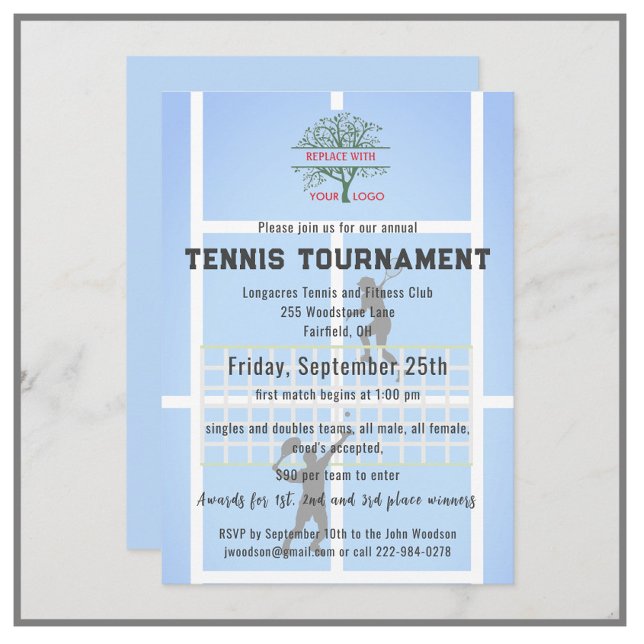 Tennis Club Tournament Logo   Invitation (Creator Uploaded)