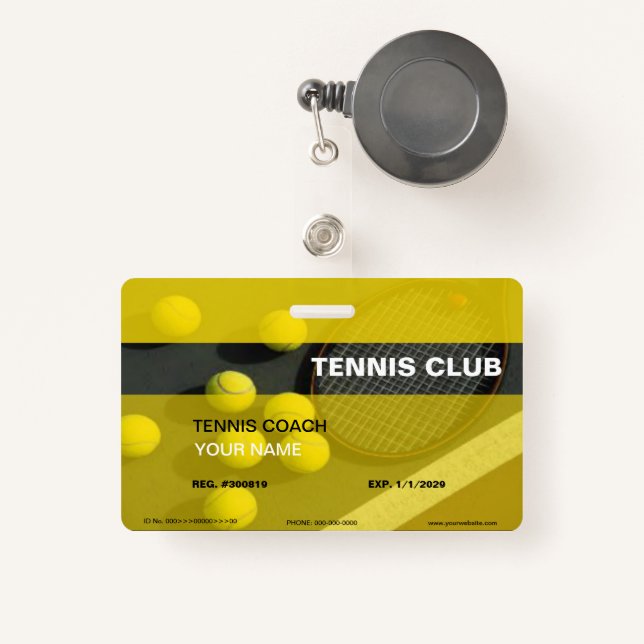 Tennis Coach Badge (Front with Retractable)