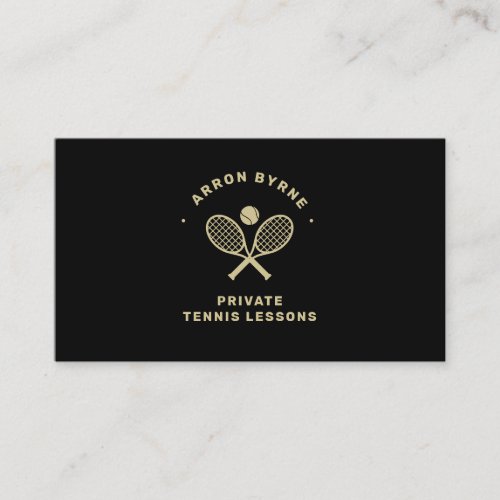 Tennis Coach  Black Gold  Business Card
