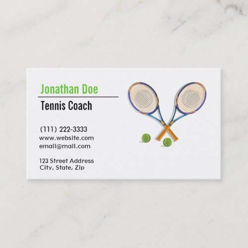 Tennis Coach Business Card