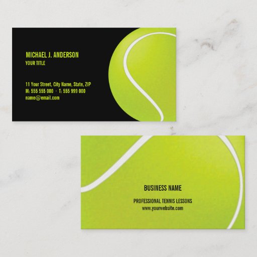 Customizable Tennis Ball business card