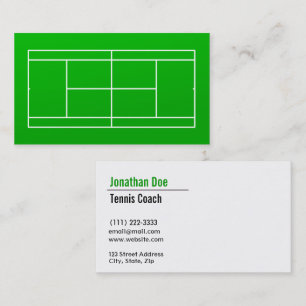 Tennis Coach Business Card