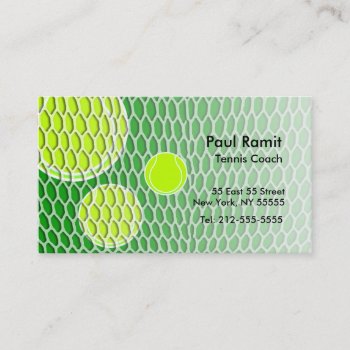 Tennis Coach Business Card by pixibition at Zazzle
