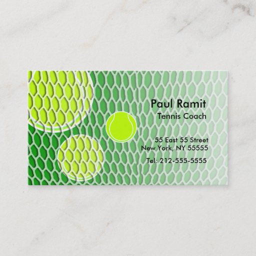 Customizable Tennis Coach Business Card