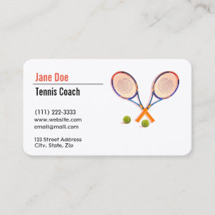 Tennis Coach Business Card