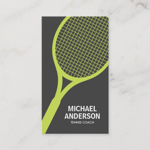 Tennis coach business card _ gray modern minimal