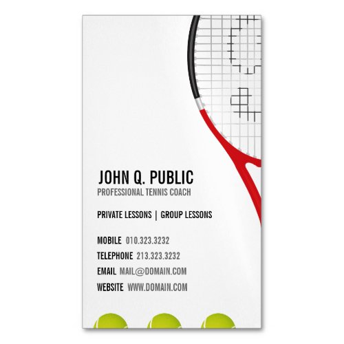 Tennis Coach Business Card Magnets