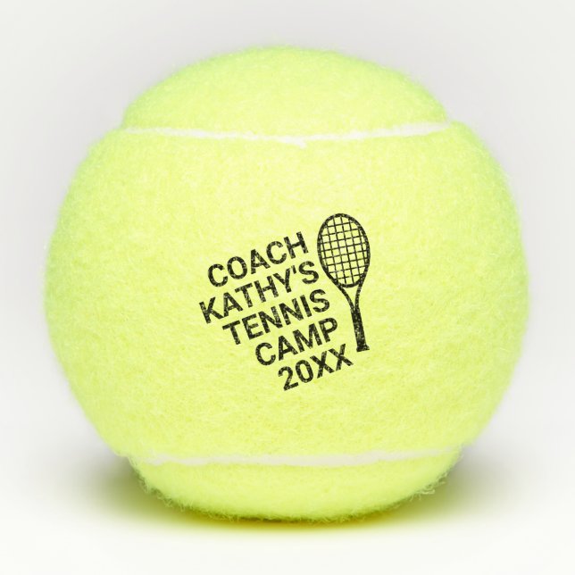 Tennis Coach Camp Custom Personalized Tennis Balls (Front)