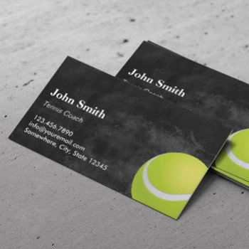Tennis Coach Chalkboard Business Card by cardfactory at Zazzle