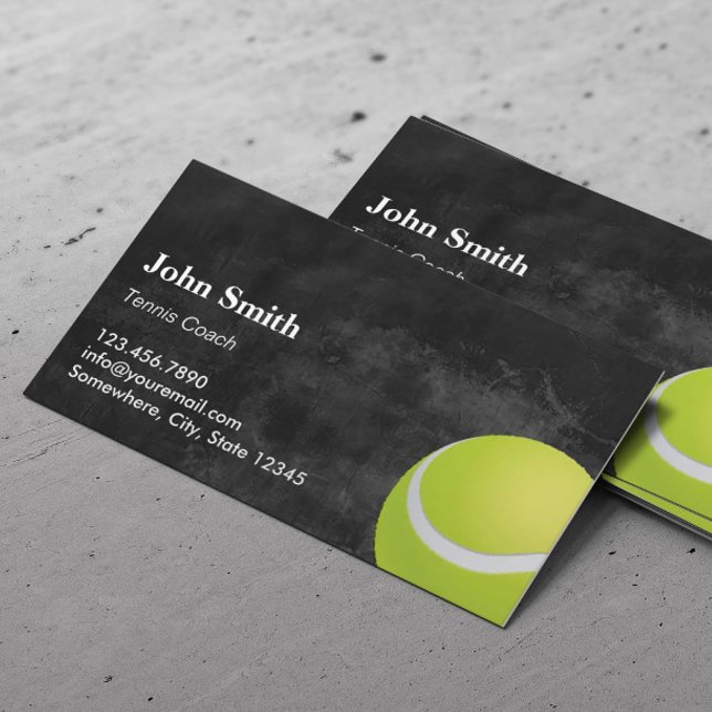 Tennis Coach Chalkboard Business Card (Creator Uploaded)