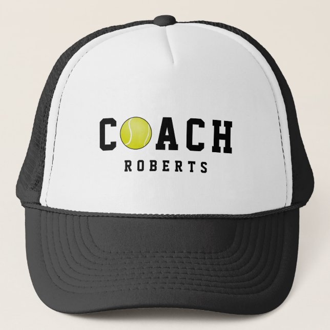 🎾 Tennis COACH [custom name] Trucker Hat (Front)