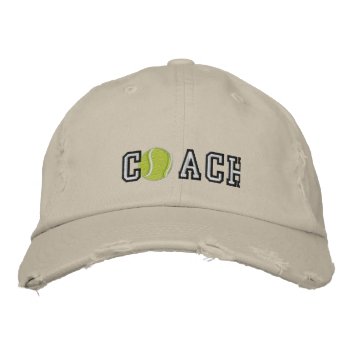 Tennis Coach Embroidered Baseball Cap by AV_Designs at Zazzle