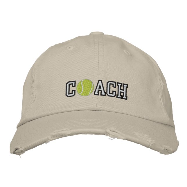 Tennis Coach Embroidered Baseball Cap (Front)