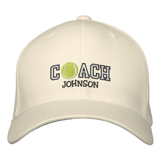 Tennis Coach Embroidered Baseball Hat (Front)