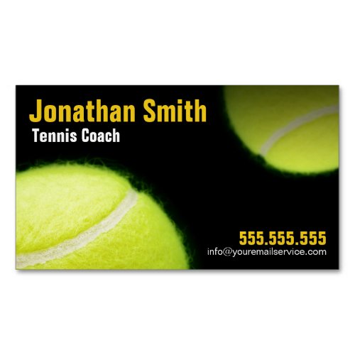 Tennis Coach For Tennis Lessons Business Magnetic Business Card