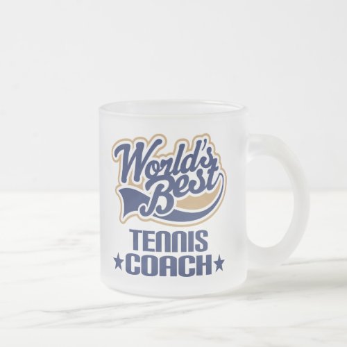 Tennis Coach Gift Frosted Glass Coffee Mug