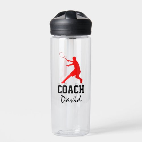 Tennis coach gift squeezable water bottle with lid