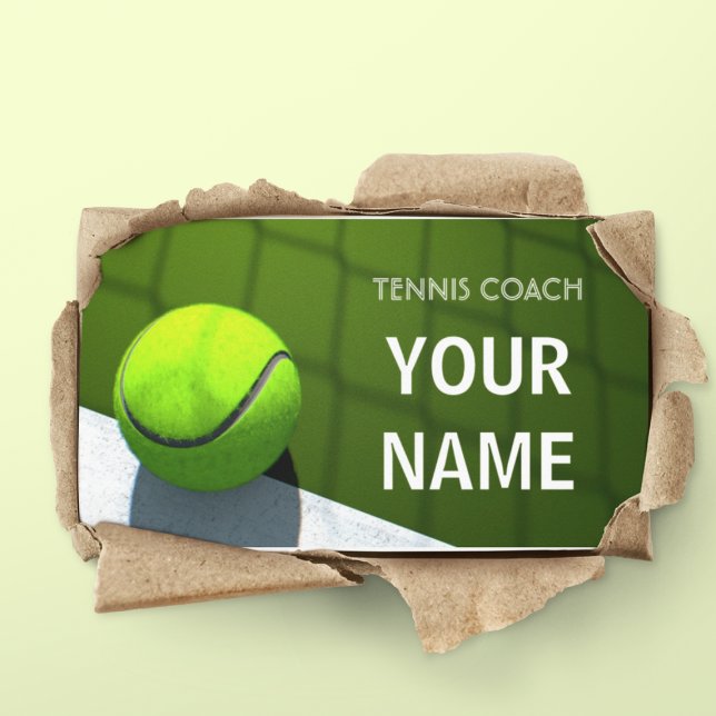 Tennis Coach Green Sports Business Card (Creator Uploaded)