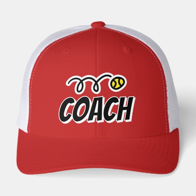 Tennis coach hat with open mesh back (Front)
