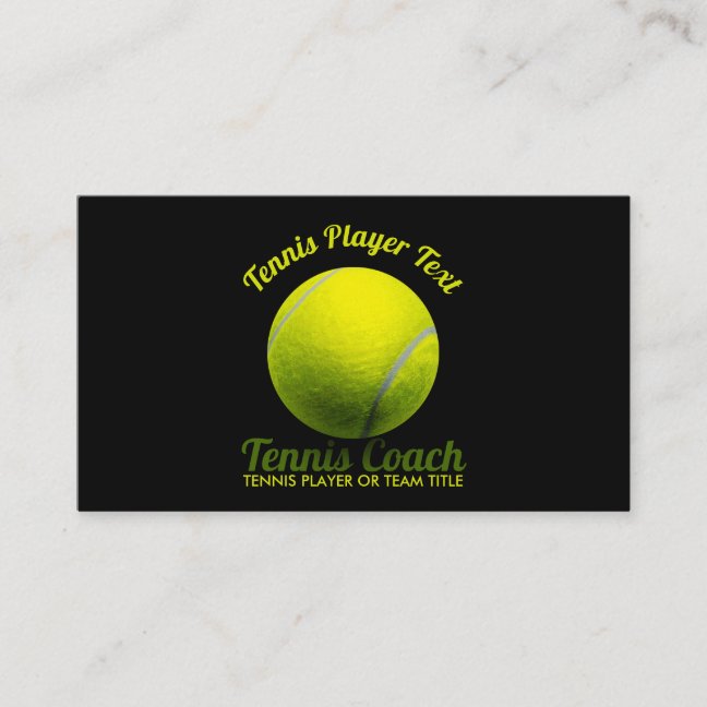 Tennis Coach Illustration for Clubs and Lessons Business Card