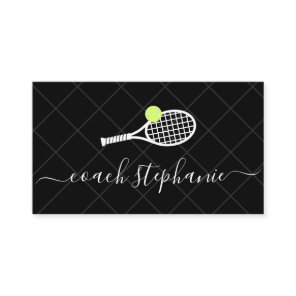 Tennis Coach Instructor Custom Modern Elegant Business Card