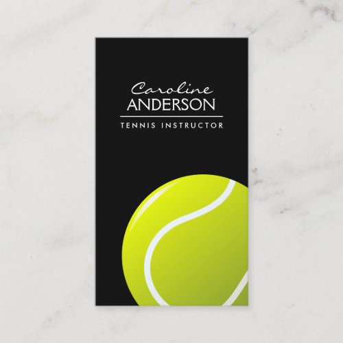 Tennis coach  instructor  player black business card