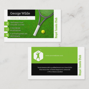 Tennis Coach Male Tennis Player Business Card