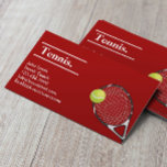 Tennis Coach Modern Red Clay Sport Instructor Business Card<br><div class="desc">Modern Red Clay Tennis Business Card.</div>