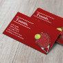 Tennis Coach Modern Red Clay Sport Instructor Business Card