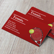 Tennis Coach Modern Red Clay Sport Instructor Business Card at Zazzle