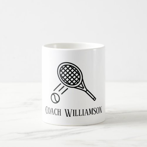 Tennis Coach Monogrammed Name Coffee Mug