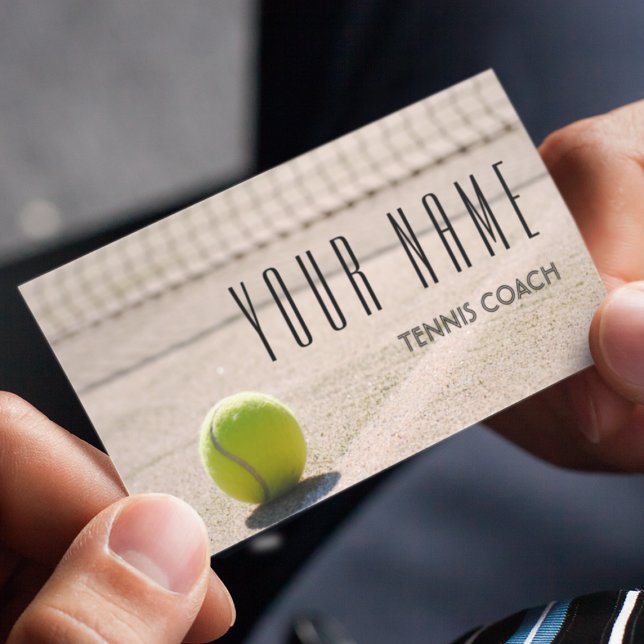 Tennis Coach Name Player Athlete Pro Clay Court Business Card (Creator Uploaded)