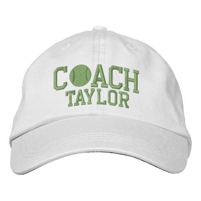 Tennis Coach Personalized Embroidered Baseball Cap (Front)