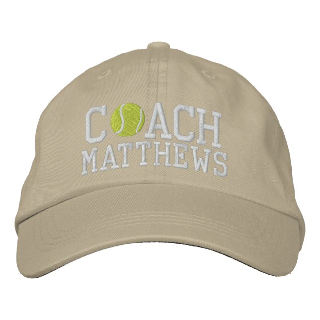 Tennis Coach Personalized Embroidered Baseball Cap (Front)