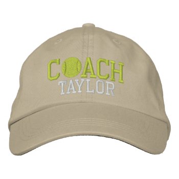 Tennis Coach Personalized Embroidered Baseball Cap by Ricaso_Graphics at Zazzle