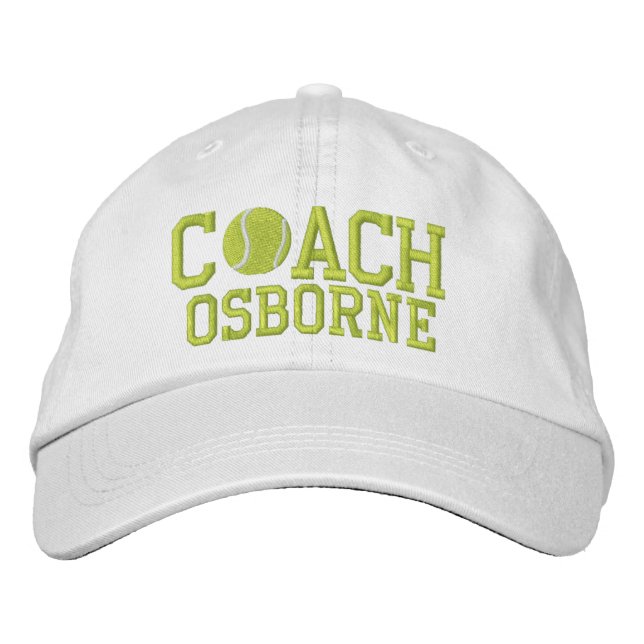 Tennis Coach Personalized Embroidered Baseball Hat (Front)