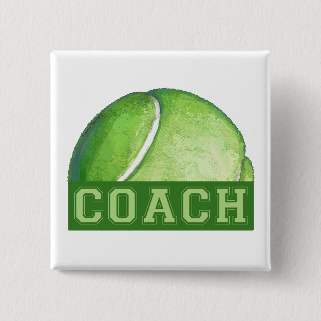 Tennis Coach Pinback Button (Front)