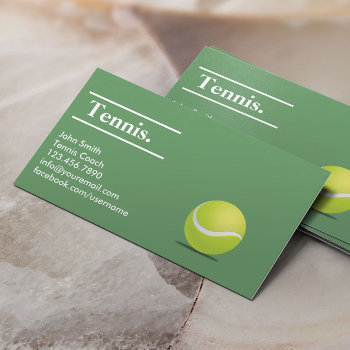 Tennis Coach Professional Minimalist Business Card by cardfactory at Zazzle