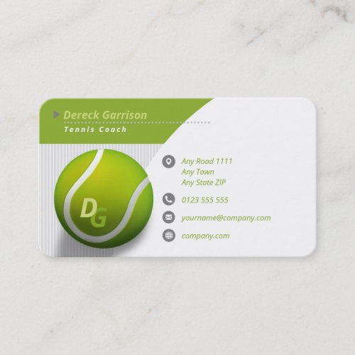 Tennis Coach  Professional Sport Business Card