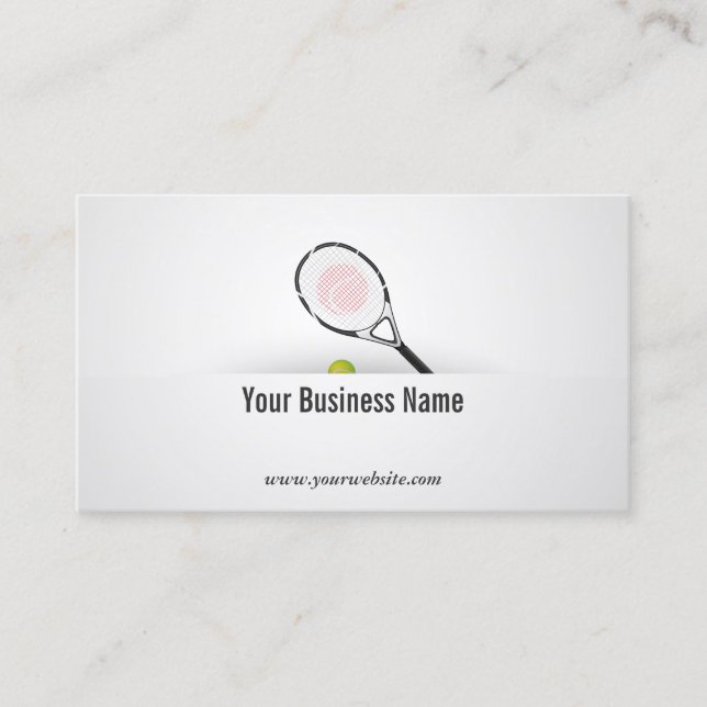 Tennis Coach Professional Sport Instructor Business Card (Front)