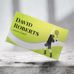 Tennis Coach Professional Sport Instructor Business Card
